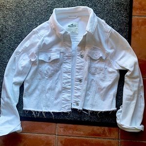 Hollister White Jean Jacket